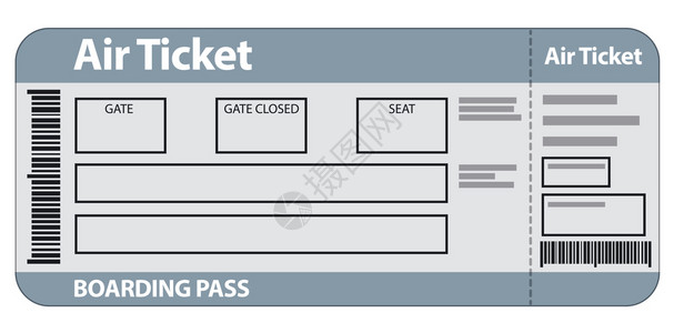 航空公司机票模板旅行插图插画
