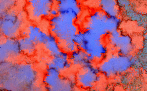 蓝色和红的抽象古阿希画背景图片