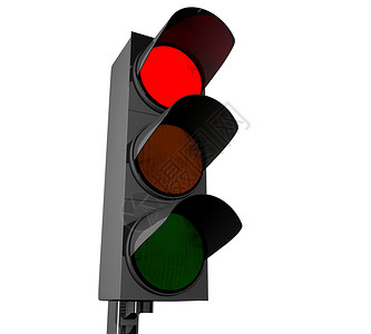 3d示例红色的交通灯孤立的白色背景背景图片
