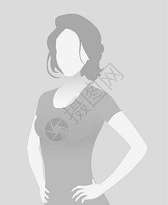 穿t恤的女孩穿T恤衫的默认占位符健身教练半长肖像照片阿凡达灰色设计图片