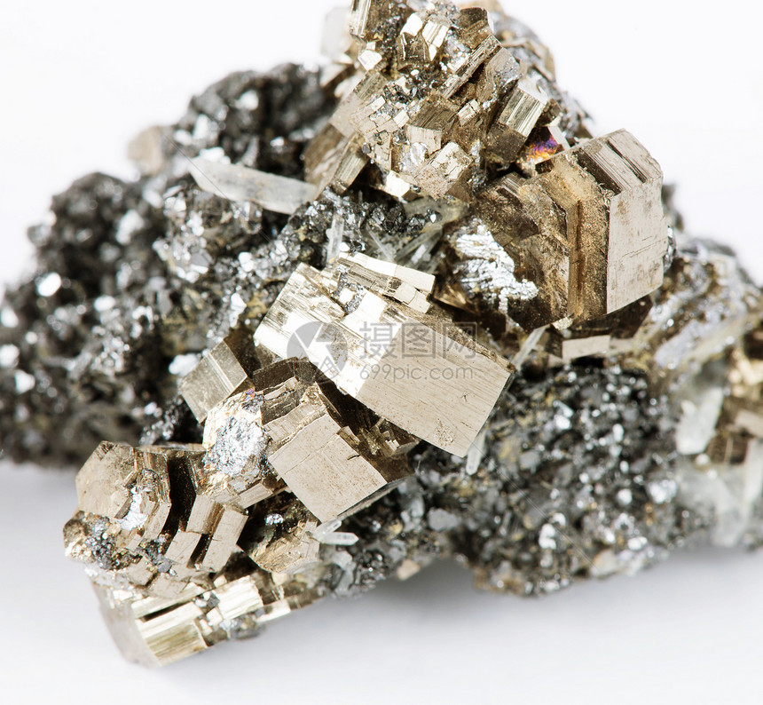 由闪光石加莱纳和英晶体组成的矿物标本俄罗斯达纳戈尔克矿图片