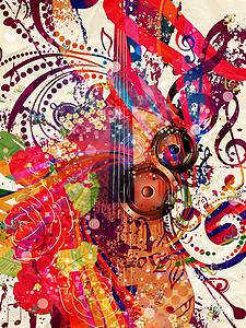 抽象的老古董音乐小提琴背景插图图片