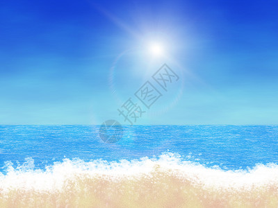 海洋卡通蓝色美丽的夏季卡通热带海滩景背背景