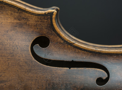 灰色背景的f洞小提琴部分图片