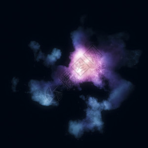 带有紫云和星的深空间背景中的紫云图片