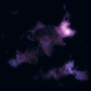 带有紫云和星的深空间背景中的紫云高清图片