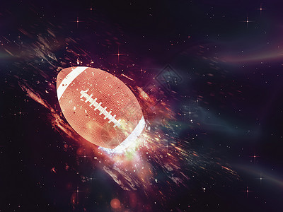 橄榄球紫色空间背景橄榄球爆炸效应背景
