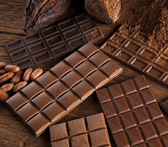 巧克力甜可豆和食物甜点背景可豆巧克力棒和食物甜点背景图片