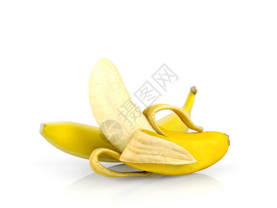 白底3D剥皮香蕉图片