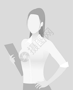 合作者默认占位符businesswoman半身por默认占位符女商人半身肖像照片头像女灰色插画