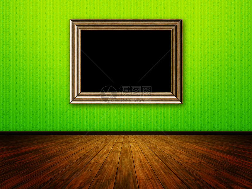 墙上挂有旧相框的内房墙上挂有木相框的旧房图片