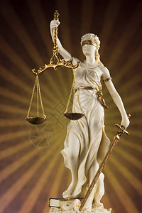 十二星座之天秤座法律之神女官雕像背景