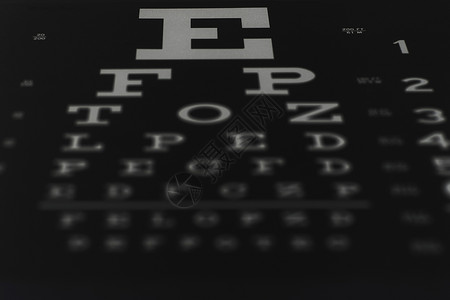 视觉测试图表黑色背景上的视力测试图表图片