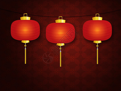 灯笼红色传统纸灯笼的插图图片