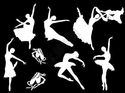 预科芭蕾舞者的矢量组合插画