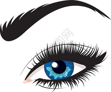 蓝色女眼睛漫画中的蓝色女眼睛有眉毛插图图片