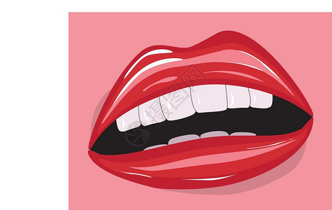 红嘴唇素材红的嘴唇色插画