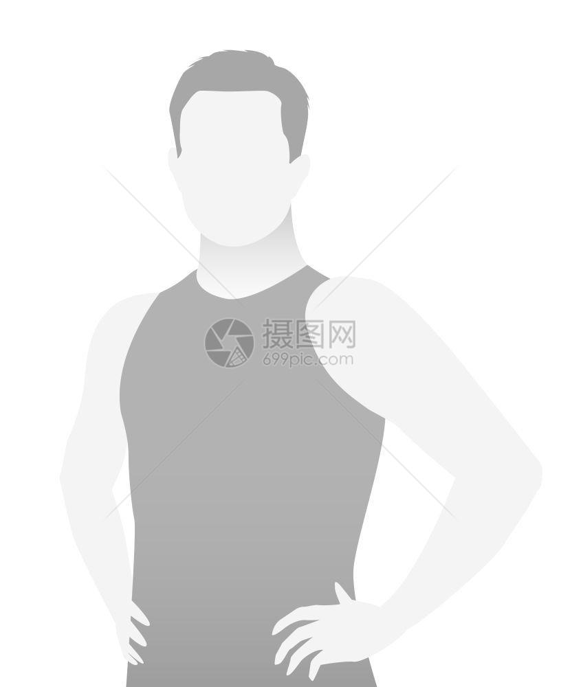t恤的默认占位人健身教练半长肖像照片阿凡达灰色图片