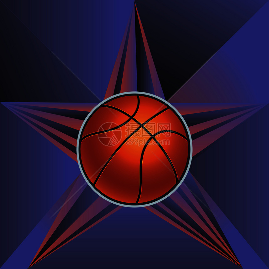 反射线和篮球体育背景图片