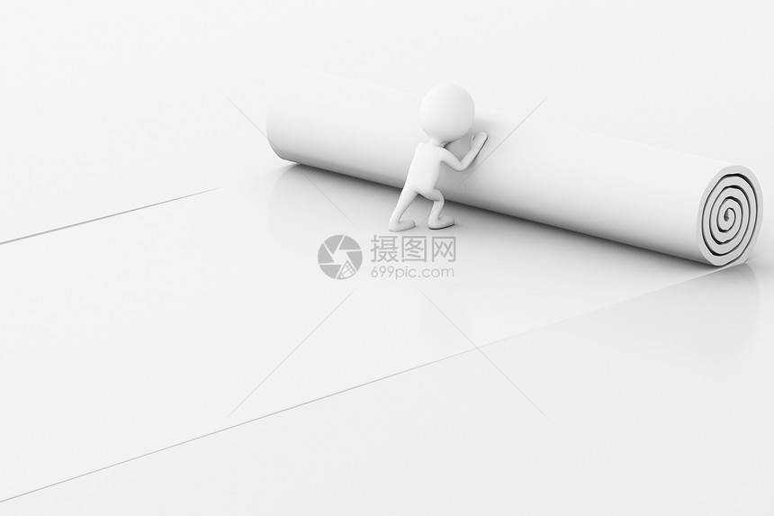3d插图白人打开撕破的纸空间用于文字商业概念图片