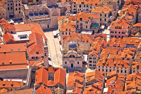 古城街道空中观察Dalmticroti的unesco世界遗产址图片