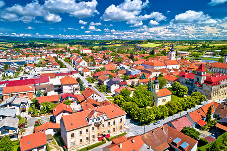 中世纪的克里兹耶夫奇镇空中观光克里戈耶地区克罗亚提高清图片