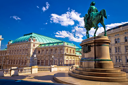 斯塔托佩拉Viena州歌剧院广场和建筑景观奥地利首都背景