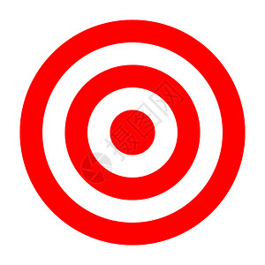 红色概述简单圆目标模板公牛眼符号插画