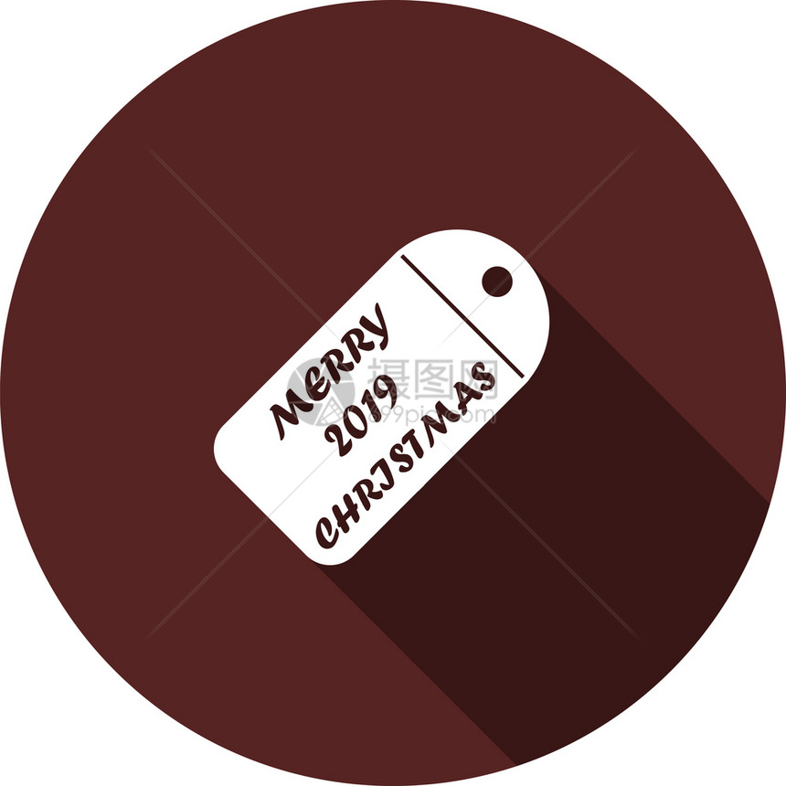 上刻着快乐的圣诞节2019年的符号图标带有长阴影的平面白色图像图片