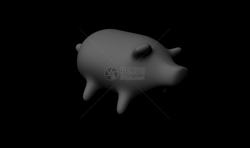 小猪银行三维插图黑色背景piggybank3d插图图片