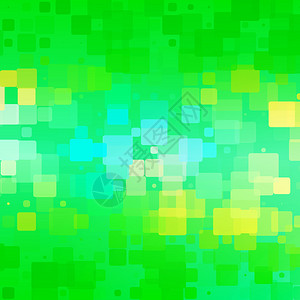 绿色蓝黄矢量抽象闪光背景其随机大小为四舍入瓷砖方形图片