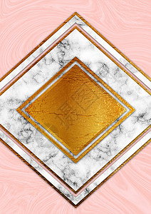 旋转方形花纹带有大理石和金宝纹的潮流设计模板背景