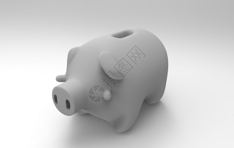 小猪银行三维渲染白色背景piggybank3d渲染图片