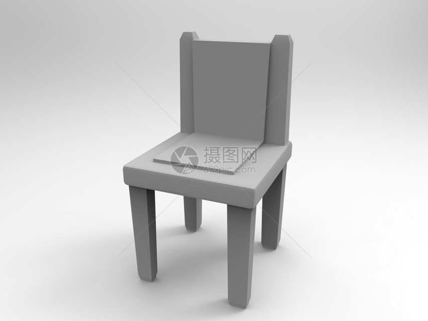 灰色椅子3d以黑色背景隔离以黑色背景隔离图片