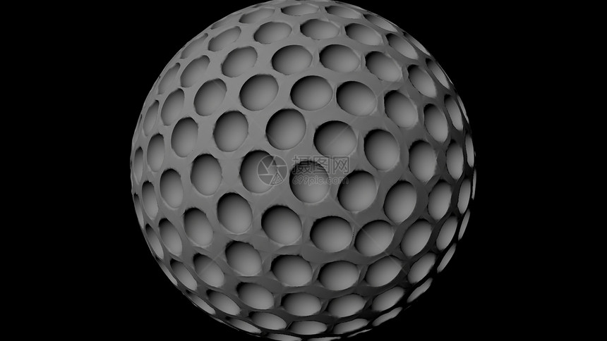 高尔夫球3D以黑色背景隔离以黑色背景隔离图片