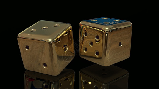 3D金游戏骰子3d图片