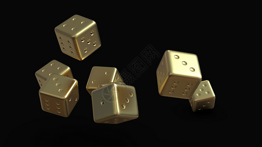 透明骰子素材3D金游戏骰子3d背景