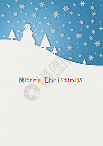 带雪人彩色儿童卡圣诞图片