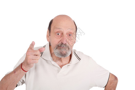 男性老人伸手指的姿势图片