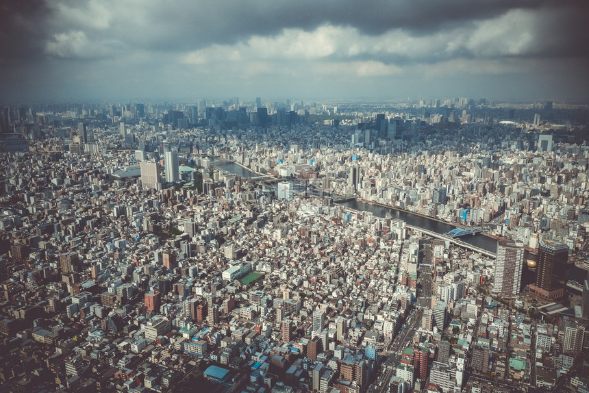 东京市天际空中观测日本图片