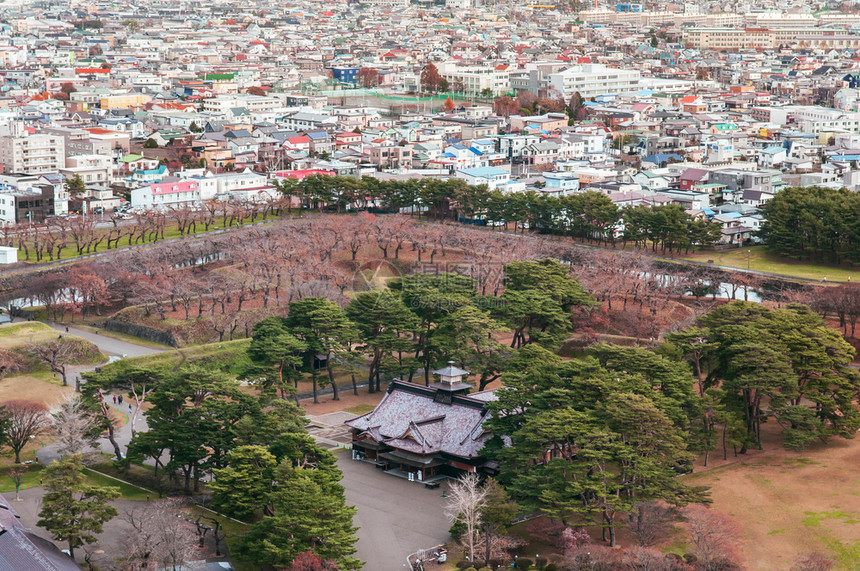 2013年月2日霍海道本滨海城市和哥里okau城堡塔图片