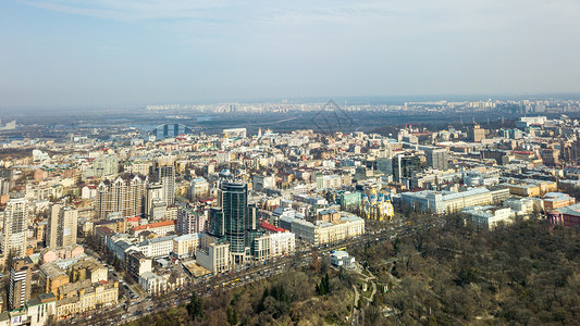 Kievukraine无人机航拍市中心背景图片