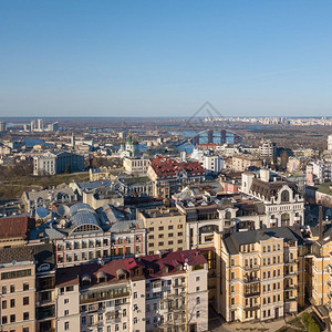Kievukraine无人机航拍市中心背景图片