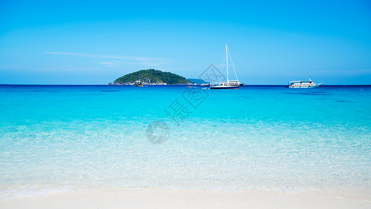 刁曼岛西米兰岛和充满活力的涡轮海蓝和马曼背景