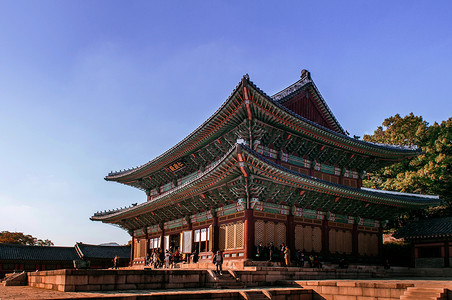 2013年月27日韩国南部旧在宗边宫殿的堂也称为东宫南朝鲜汉城五大宫殿之一背景