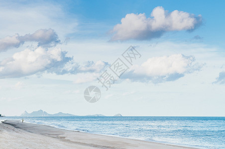 ae片尾泰国普拉丘布希里汗多云天塔酒ae海滩的广阔景色背景