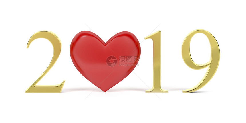 新的2019年满红心和金子图片