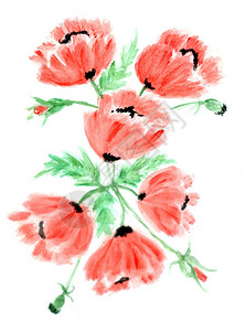 花卉成分装饰朵鲜束手画水彩图图片