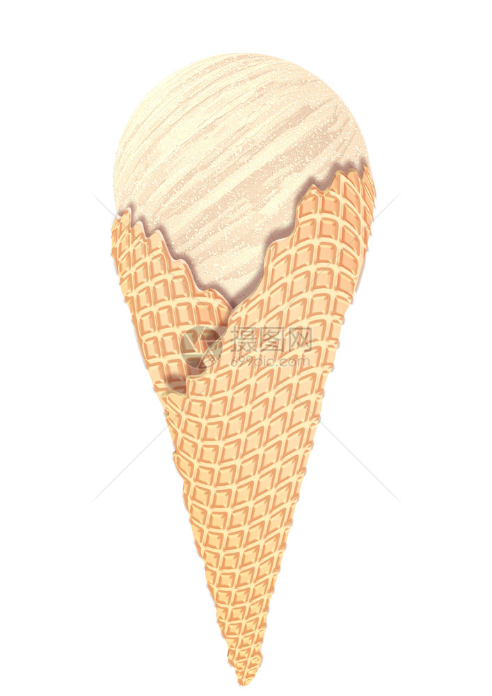 抽象的stylized冰淇淋锥形图解设计图片