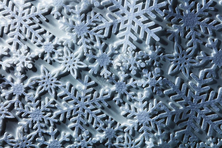 平铺雪花圣诞节新年蓝色背景带雪花的冬季背景背景